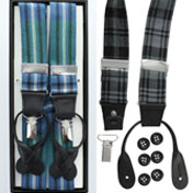 Braces, Tartan Suspenders Dual Clip & Button, Irwin Tartan